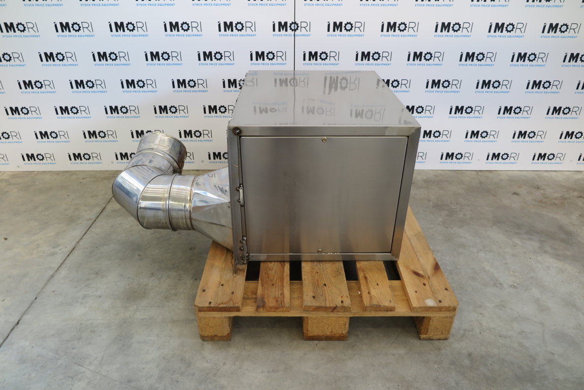 Cappa aspirazione usata centrale professionale in acciaio inox con aspiratore 150x140x60h