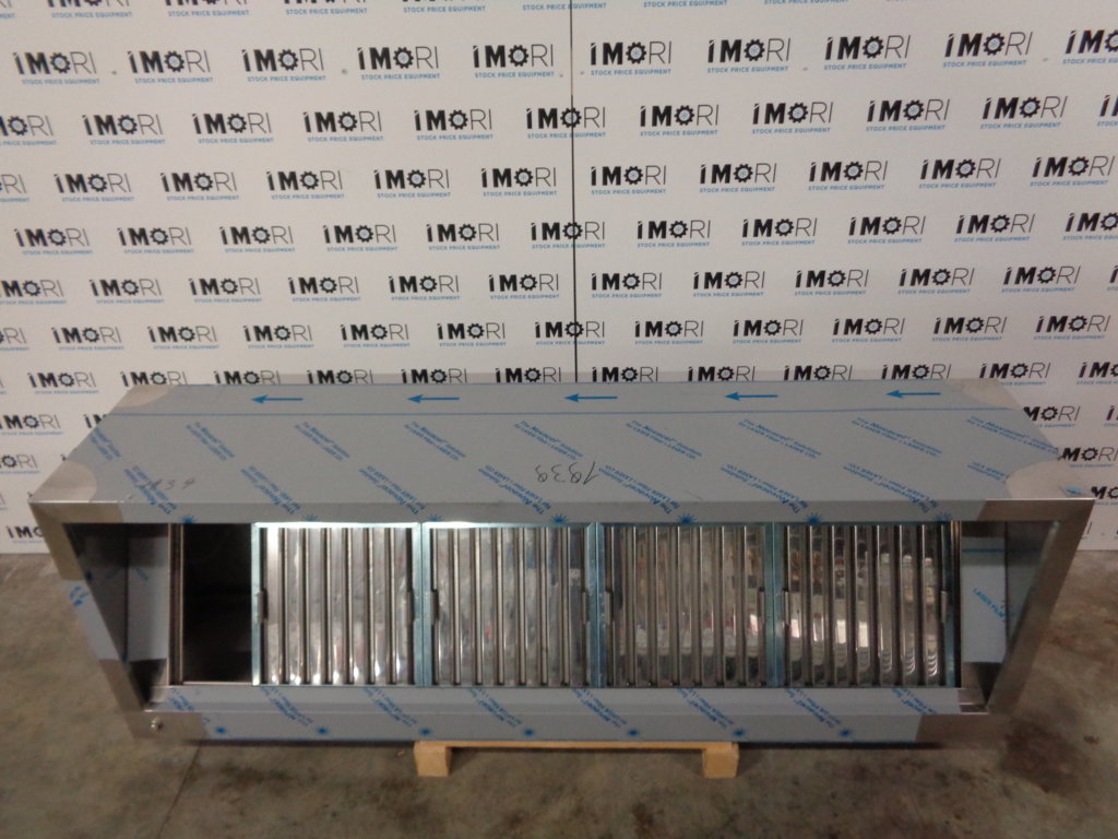 Cappa aspirazione nuova a parete professionale in acciaio inox con luci led 200x70x45h
