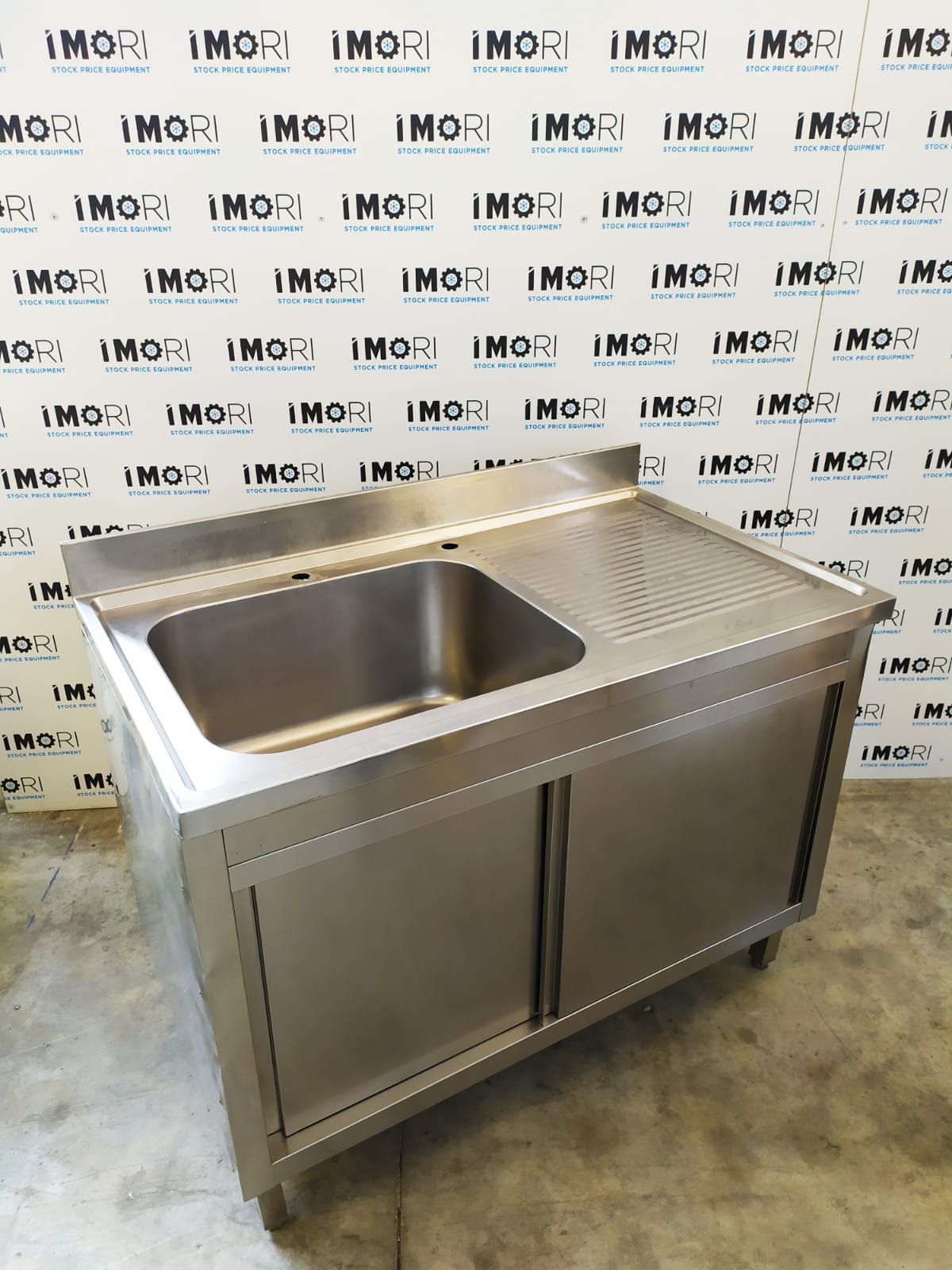 Lavello armadiato usato in acciaio inox 120x70x85h
